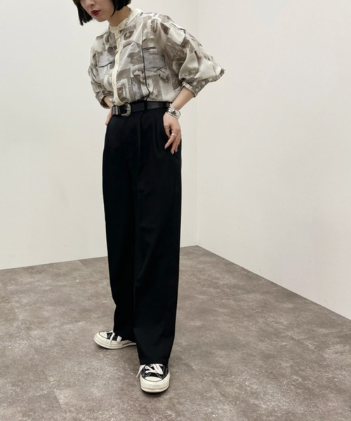 apres jour mignon(アプレジュールミニョン)の「バンドカラークレリックシャツ【ZOZOTOWN限定アイテム】(シャツ/ブラウス・レディース・その他/オレンジ系その他/イエロー系その他/グレー・X-LARGE/フリー)」の15枚目の写真