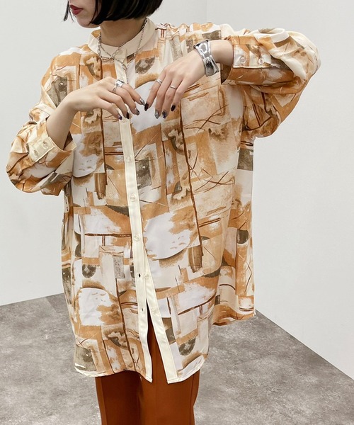 apres jour mignon(アプレジュールミニョン)の「バンドカラークレリックシャツ【ZOZOTOWN限定アイテム】(シャツ/ブラウス・レディース・その他/オレンジ系その他/イエロー系その他/グレー・X-LARGE/フリー)」の19枚目の写真
