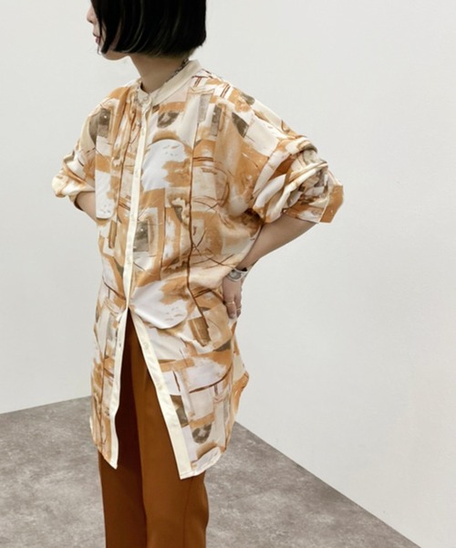 apres jour mignon(アプレジュールミニョン)の「バンドカラークレリックシャツ【ZOZOTOWN限定アイテム】(シャツ/ブラウス・レディース・その他/オレンジ系その他/イエロー系その他/グレー・X-LARGE/フリー)」の20枚目の写真