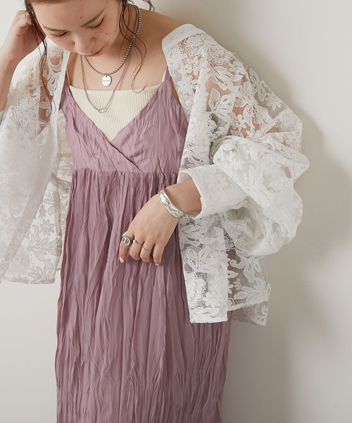 Chico（チコ）の「【LINNEE】クリンクルキャミワンピース（ワンピース・レディース・ライトグレー/ブラック/パープル/アイボリー・FREE）」の19枚目の写真