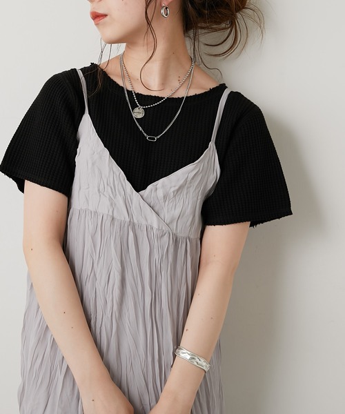 Chico（チコ）の「【LINNEE】クリンクルキャミワンピース（ワンピース・レディース・ライトグレー/ブラック/パープル/アイボリー・FREE）」の18枚目の写真