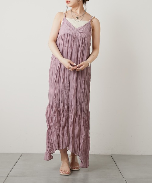 chiclin ワンピース　美品 Chico（チコ）の「【LINNEE】クリンクルキャミワンピース