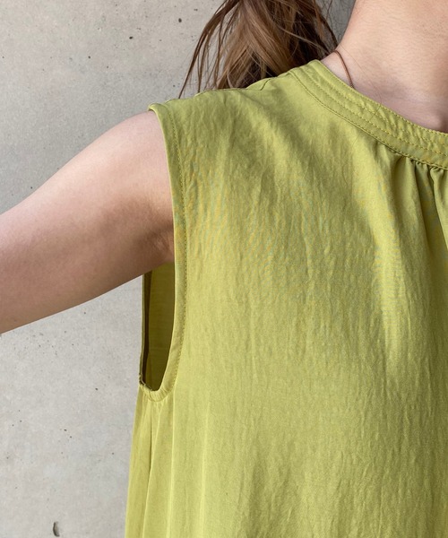 CAPRICIEUX LE'MAGE（カプリシューレマージュ）の「ノースリティアードワンピース（ワンピース・レディース・ブラック/カーキ/ライム・FREE）」の8枚目の写真