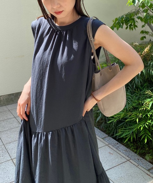 CAPRICIEUX LE'MAGE（カプリシューレマージュ）の「ノースリティアードワンピース（ワンピース・レディース・ブラック/カーキ/ライム・FREE）」の17枚目の写真