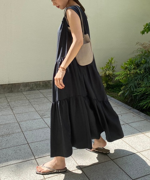 CAPRICIEUX LE'MAGE（カプリシューレマージュ）の「ノースリティアードワンピース（ワンピース・レディース・ブラック/カーキ/ライム・FREE）」の13枚目の写真