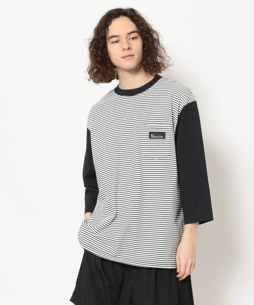 MANASTASH(マナスタッシュ)の「MANASTASH/マナスタッシュ SHELTECH 3/4 PRINT T シェルテックスリークォータープリントティー 7分袖 ユニセックス(Tシャツ/カットソー・メンズ・ホワイト/その他/ブラック系その他・MEDIUM/LARGE/X-LARGE)」の5枚目の写真