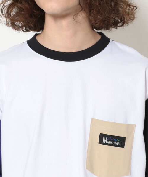 MANASTASH(マナスタッシュ)の「MANASTASH/マナスタッシュ SHELTECH 3/4 PRINT T シェルテックスリークォータープリントティー 7分袖 ユニセックス(Tシャツ/カットソー・メンズ・ホワイト/その他/ブラック系その他・MEDIUM/LARGE/X-LARGE)」の8枚目の写真