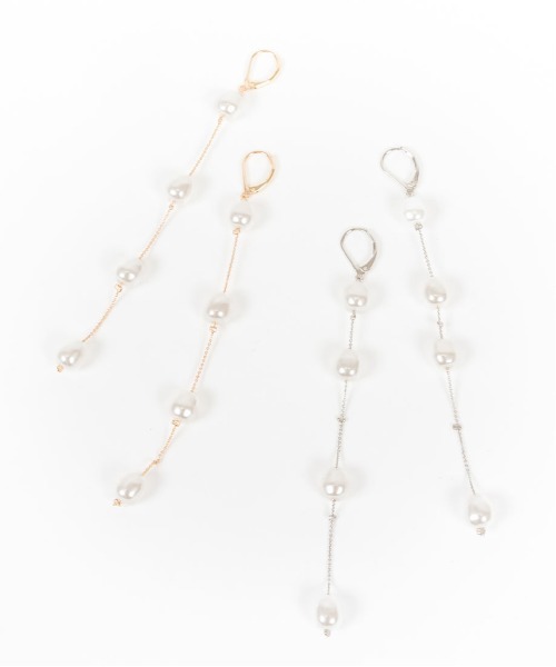 RANDA（ランダ）の「4連ロングパールピアス（ピアス（両耳用）・レディース・ゴールド/シルバー・FREE）」の5枚目の写真