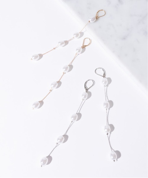 RANDA（ランダ）の「4連ロングパールピアス（ピアス（両耳用）・レディース・ゴールド/シルバー・FREE）」の6枚目の写真
