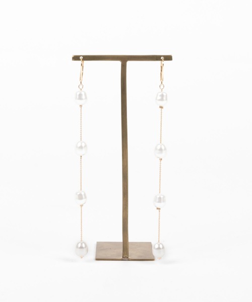 RANDA（ランダ）の「4連ロングパールピアス（ピアス（両耳用）・レディース・ゴールド/シルバー・FREE）」の10枚目の写真