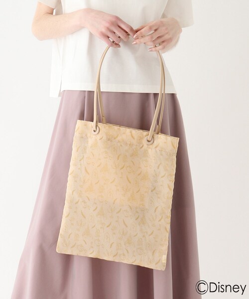 AG by aquagirl（エージーバイアクアガール）の「◆『美女と野獣』総柄チュールトートバッグ 限定アイテム（トートバッグ・レディース・ライトベージュ/ダークブラウン・00）」の4枚目の写真