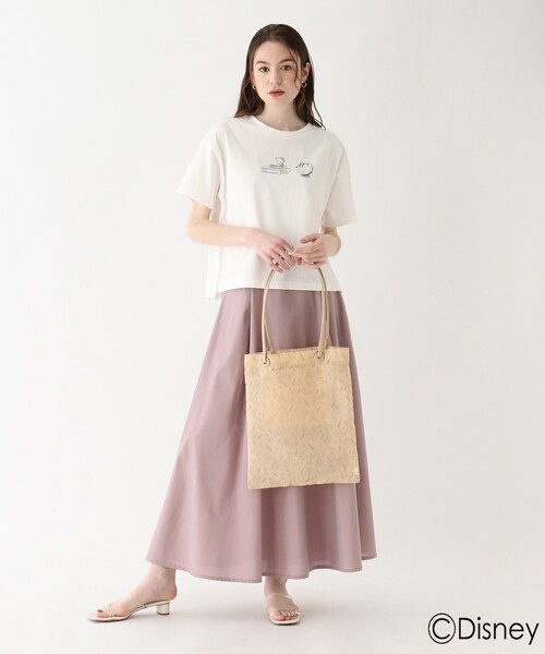 AG by aquagirl（エージーバイアクアガール）の「◆『美女と野獣』総柄チュールトートバッグ 限定アイテム（トートバッグ・レディース・ライトベージュ/ダークブラウン・00）」の5枚目の写真