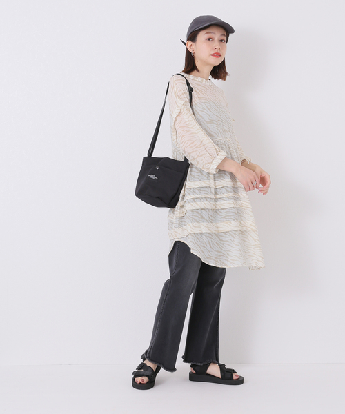 Simplicite（サンプリシテ）の「バックリボンスタンド襟チュニック◆（シャツ/ブラウス・レディース・ブラック/ブラウン/オレンジ/アイボリー・FREE）」の19枚目の写真