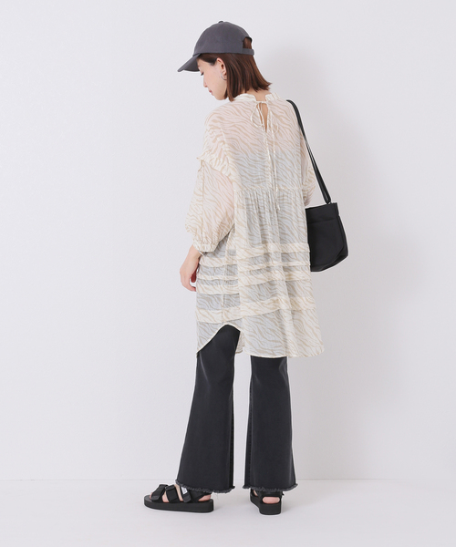 Simplicite（サンプリシテ）の「バックリボンスタンド襟チュニック◆（シャツ/ブラウス・レディース・ブラック/ブラウン/オレンジ/アイボリー・FREE）」の18枚目の写真