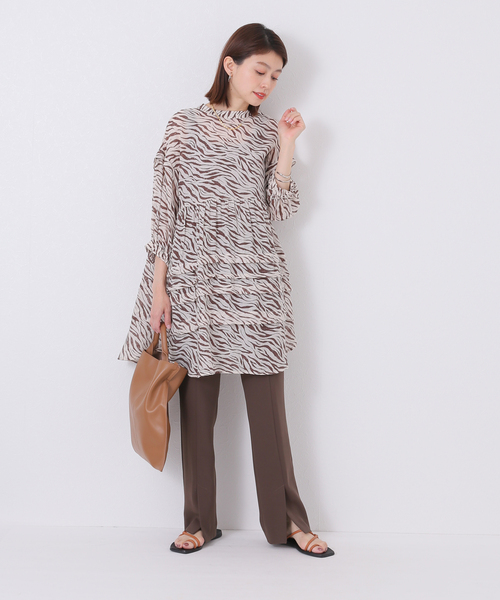 Simplicite（サンプリシテ）の「バックリボンスタンド襟チュニック◆（シャツ/ブラウス・レディース・ブラック/ブラウン/オレンジ/アイボリー・FREE）」の17枚目の写真