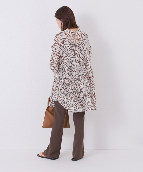 Simplicite（サンプリシテ）の「バックリボンスタンド襟チュニック◆（シャツ/ブラウス・レディース・ブラック/ブラウン/オレンジ/アイボリー・FREE）」の16枚目の写真