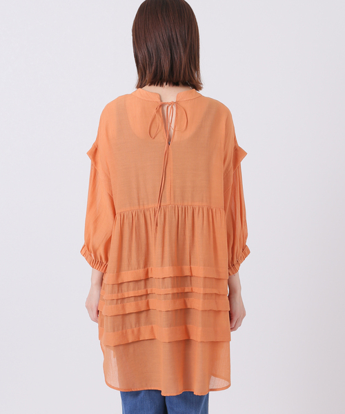 Simplicite（サンプリシテ）の「バックリボンスタンド襟チュニック◆（シャツ/ブラウス・レディース・ブラック/ブラウン/オレンジ/アイボリー・FREE）」の11枚目の写真