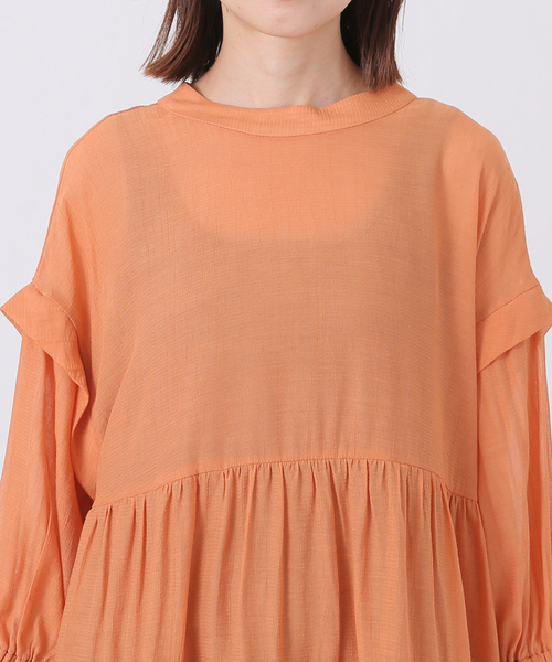 Simplicite（サンプリシテ）の「バックリボンスタンド襟チュニック◆（シャツ/ブラウス・レディース・ブラック/ブラウン/オレンジ/アイボリー・FREE）」の10枚目の写真