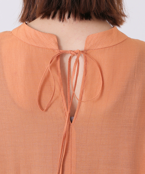 Simplicite（サンプリシテ）の「バックリボンスタンド襟チュニック◆（シャツ/ブラウス・レディース・ブラック/ブラウン/オレンジ/アイボリー・FREE）」の8枚目の写真