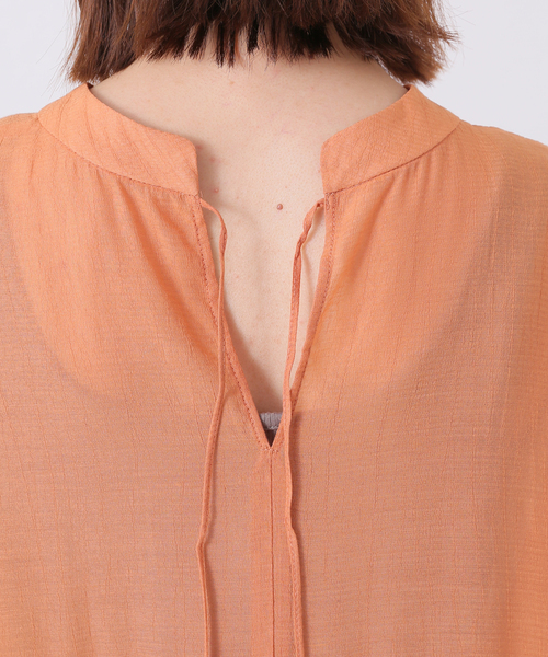 Simplicite（サンプリシテ）の「バックリボンスタンド襟チュニック◆（シャツ/ブラウス・レディース・ブラック/ブラウン/オレンジ/アイボリー・FREE）」の7枚目の写真