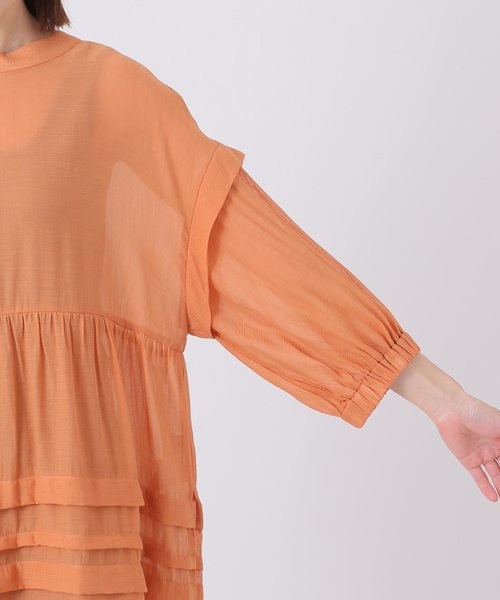 Simplicite（サンプリシテ）の「バックリボンスタンド襟チュニック◆（シャツ/ブラウス・レディース・ブラック/ブラウン/オレンジ/アイボリー・FREE）」の6枚目の写真