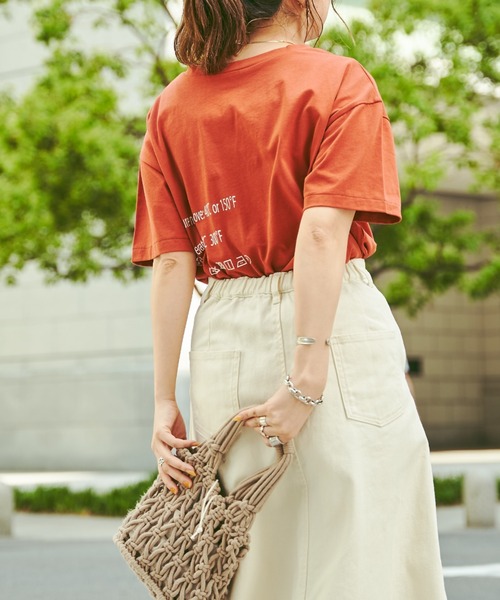 Chez toi(シェトワ)の「【WEB限定】care label ロゴT(Tシャツ/カットソー・レディース・ホワイト/ブラウン/ミント/チャコールグレー・FREE)」の4枚目の写真
