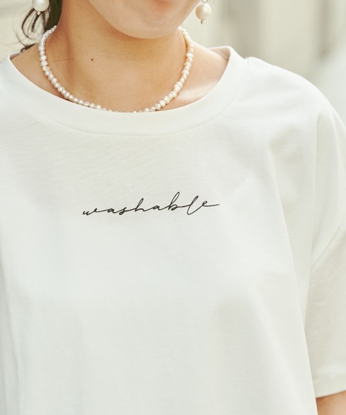 Chez toi(シェトワ)の「【WEB限定】care label ロゴT(Tシャツ/カットソー・レディース・ホワイト/ブラウン/ミント/チャコールグレー・FREE)」の15枚目の写真
