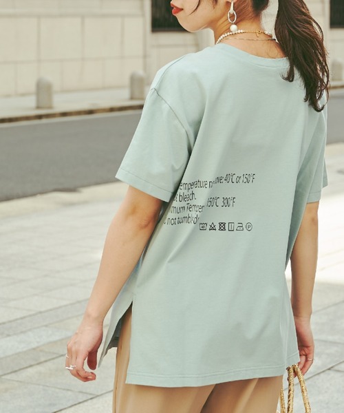 Chez toi(シェトワ)の「【WEB限定】care label ロゴT(Tシャツ/カットソー・レディース・ホワイト/ブラウン/ミント/チャコールグレー・FREE)」の7枚目の写真
