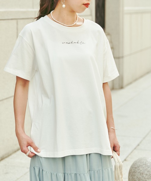Chez toi(シェトワ)の「【WEB限定】care label ロゴT(Tシャツ/カットソー・レディース・ホワイト/ブラウン/ミント/チャコールグレー・FREE)」の17枚目の写真