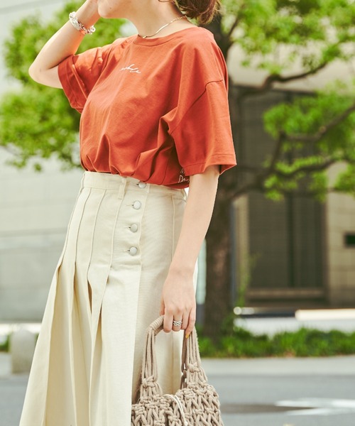 Chez toi(シェトワ)の「【WEB限定】care label ロゴT(Tシャツ/カットソー・レディース・ホワイト/ブラウン/ミント/チャコールグレー・FREE)」の6枚目の写真