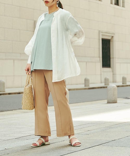 Chez toi(シェトワ)の「【WEB限定】care label ロゴT(Tシャツ/カットソー・レディース・ホワイト/ブラウン/ミント/チャコールグレー・FREE)」の14枚目の写真