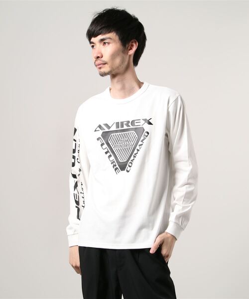 AVIREX(アヴィレックス)の「AVIREX/アヴィレックス/ L/S AFC TRIANGLE T-SHIRT/フューチャーコマンド トライアングルTシャツ(Tシャツ/カットソー・メンズ・ブラック/オフホワイト/ライトブルーグレー/ブラウン系その他2・XX-LARGE/MEDIUM/X-LARGE/LARGE)」の2枚目の写真