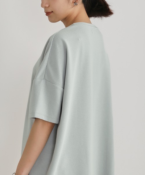Bou Jeloud（ブージュルード）の「汗染みが気にならない◆ボーダーリップルビッグＴシャツ（Tシャツ/カットソー・レディース・ライトブルー/ブラック/オフホワイト・FREE）」の7枚目の写真