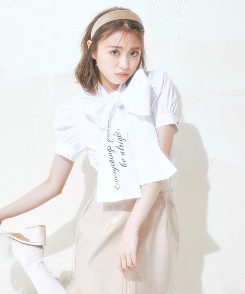 KOL ME BABY(コルミーベイビー)の「◆BIG Ribbon Blouse(シャツ/ブラウス・レディース・オフホワイト/ベビーピンク・00)」の2枚目の写真