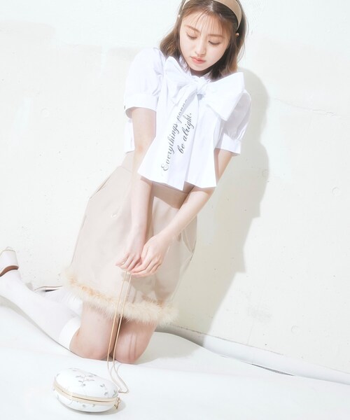 KOL ME BABY(コルミーベイビー)の「◆BIG Ribbon Blouse(シャツ/ブラウス・レディース・オフホワイト/ベビーピンク・00)」の4枚目の写真