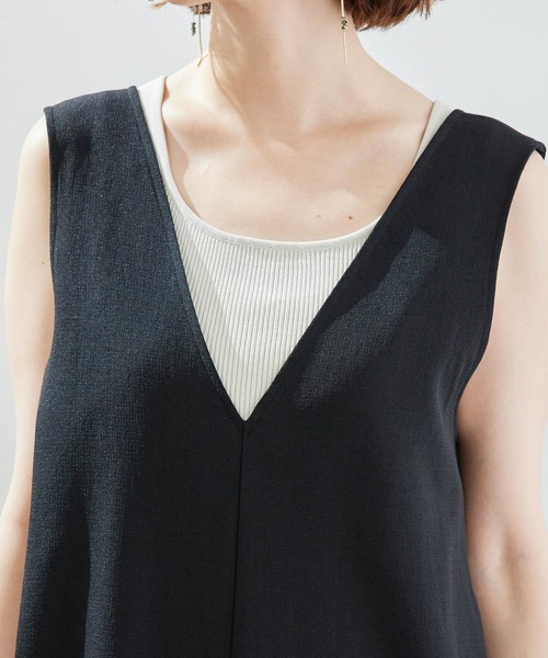 ROPE' PICNIC（ロペピクニック）の「柄アソートバックタックオールインワン（つなぎ/オールインワン・レディース・ブラック/ベージュ・38/36）」の5枚目の写真