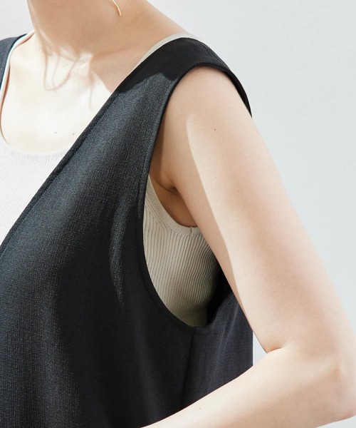 ROPE' PICNIC（ロペピクニック）の「柄アソートバックタックオールインワン（つなぎ/オールインワン・レディース・ブラック/ベージュ・38/36）」の10枚目の写真