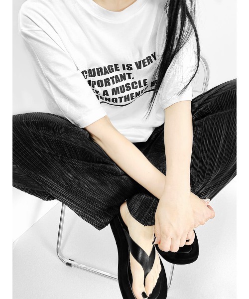 LVEU.（ラブユ.）の「Message T-shirt / メッセージTシャツ（Ai select)（Tシャツ/カットソー・レディース・ホワイト/ブラック/グリーン・FREE）」の4枚目の写真