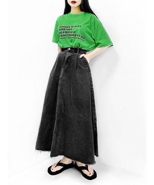 LVEU.（ラブユ.）の「Message T-shirt / メッセージTシャツ（Ai select)（Tシャツ/カットソー・レディース・ホワイト/ブラック/グリーン・FREE）」の6枚目の写真