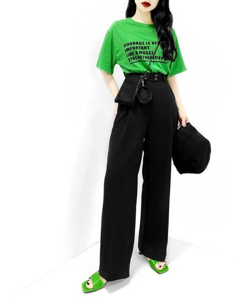 LVEU.（ラブユ.）の「Message T-shirt / メッセージTシャツ（Ai select)（Tシャツ/カットソー・レディース・ホワイト/ブラック/グリーン・FREE）」の10枚目の写真