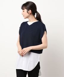 earth music&ecology | SET2点ニットプルオーバー+シャツ風チュニック ＊(ニット/セーター)