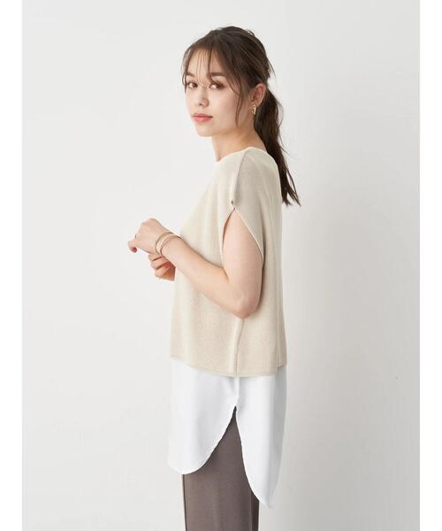 earth music&ecology（アースミュージックアンドエコロジー）の「SET2点ニットプルオーバー+シャツ風チュニック ＊（ニット/セーター・レディース・ネイビー/モカ/ホワイト系その他2・FREE）」の10枚目の写真