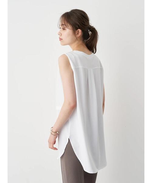 earth music&ecology（アースミュージックアンドエコロジー）の「SET2点ニットプルオーバー+シャツ風チュニック ＊（ニット/セーター・レディース・ネイビー/モカ/ホワイト系その他2・FREE）」の14枚目の写真