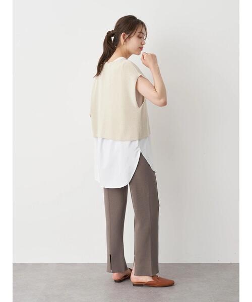 earth music&ecology（アースミュージックアンドエコロジー）の「SET2点ニットプルオーバー+シャツ風チュニック ＊（ニット/セーター・レディース・ネイビー/モカ/ホワイト系その他2・FREE）」の18枚目の写真