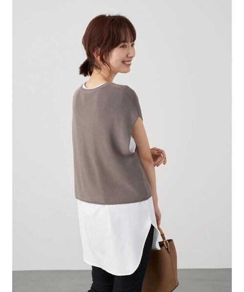 earth music&ecology（アースミュージックアンドエコロジー）の「SET2点ニットプルオーバー+シャツ風チュニック ＊（ニット/セーター・レディース・ネイビー/モカ/ホワイト系その他2・FREE）」の21枚目の写真