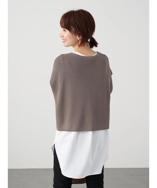 earth music&ecology（アースミュージックアンドエコロジー）の「SET2点ニットプルオーバー+シャツ風チュニック ＊（ニット/セーター・レディース・ネイビー/モカ/ホワイト系その他2・FREE）」の22枚目の写真