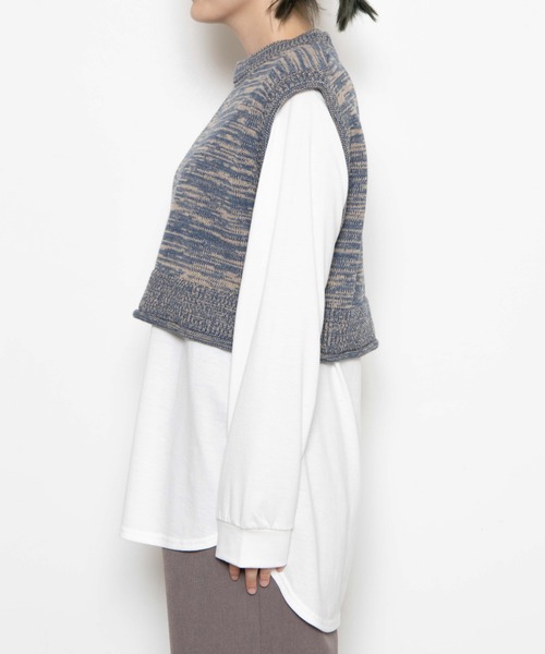 WEGO（ウィゴー）の「WEGO/ロンTSETショートニットベスト（ベスト・レディース・ブラック/ブルー系その他/オレンジ系その他・FREE）」の8枚目の写真