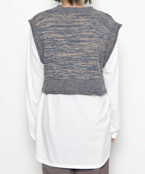 WEGO（ウィゴー）の「WEGO/ロンTSETショートニットベスト（ベスト・レディース・ブラック/ブルー系その他/オレンジ系その他・FREE）」の9枚目の写真