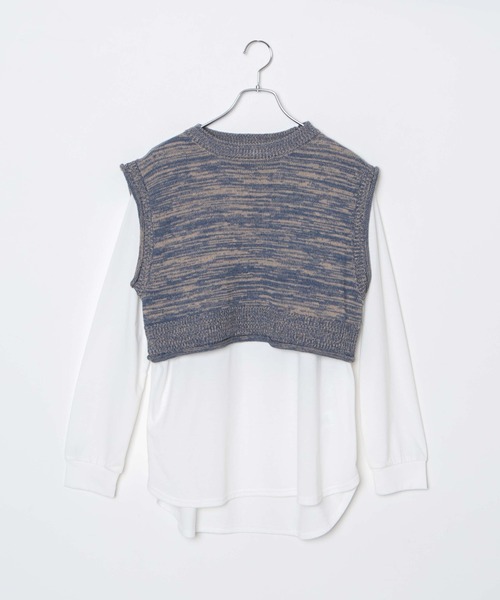 WEGO（ウィゴー）の「WEGO/ロンTSETショートニットベスト（ベスト・レディース・ブラック/ブルー系その他/オレンジ系その他・FREE）」の13枚目の写真