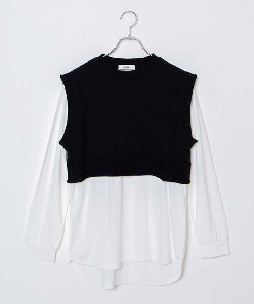 WEGO（ウィゴー）の「WEGO/ロンTSETショートニットベスト（ベスト・レディース・ブラック/ブルー系その他/オレンジ系その他・FREE）」の10枚目の写真